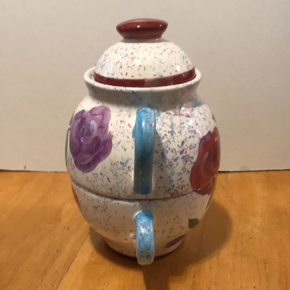 3 pc porcelain Tea for One  teapot n cup - Picture 3 of 9